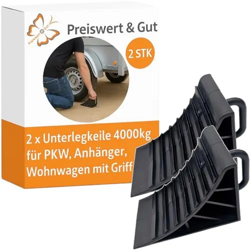 STK Unterlegkeile Anhänger mit Griff für PKW Wohnmobil bis 4000 kg 2