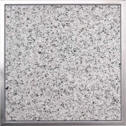 Einbau Granitfeld Bianco Crystall mit Edelstahlwanne 250x250 mm - Robuste Küchenunterlage aus Granit, ideal für heiße Töpfe und als Schneidunterlage, perfekt zur Aufwertung beschädigter Arbeitsplatten – inklusive Montageanleitung.