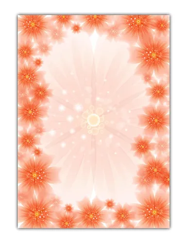 Blumen Motiv-Briefpapier rote Blüten (MPA-5202, DIN A4, 25 Blatt)