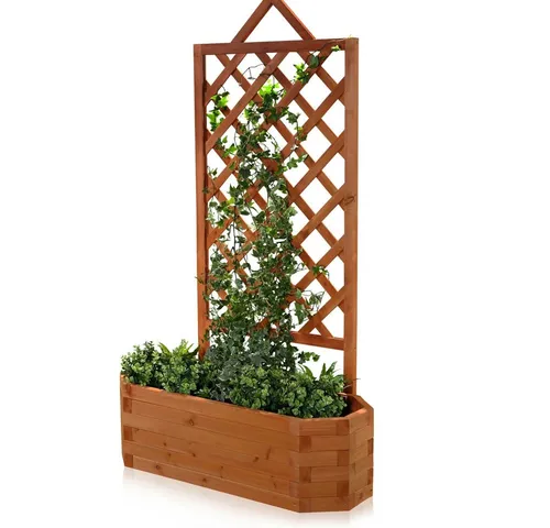 Mucola Rosenbogen mit Blumenkasten – Elegantes Rankgitter für Ihren Garten - Vielseitiger Rosenbogen aus hochwertigem Fichtenholz mit integriertem Blumenkasten. Ideal für Kletterpflanzen und als stilvolle Garten-Dekoration. Verleihen Sie Ihrem Außenbereich Eleganz und Charme.