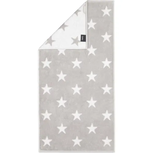 Cawoe Duschtuch New Stars, Platin - Schnelltrocknend & Hochwertig - Handtücher aus hochwertigem Textil, 70x140 cm, Oeko-Tex® Standard 100, angenehm weich und strapazierfähig mit praktischer Aufhängeschlaufe.