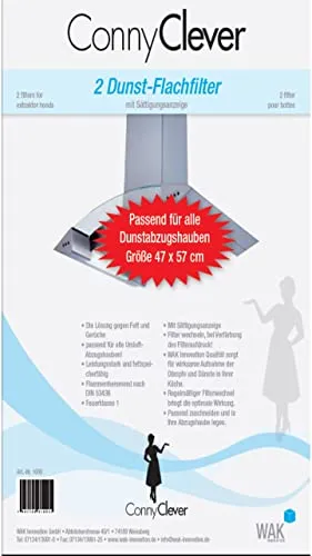 Dunst-Fettfilter, 2-er, für alle gängigen Abzugshauben, Polyester-Fasern, je 57 x 47 cm