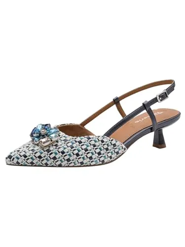 Tamaris Damen Sling Pump mit Stilettoabsatz, blau, 37 EU von Tamaris
