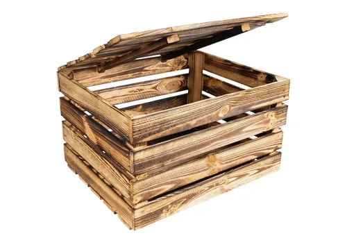 Creative Deco Aufbewahrungsbox Holztruhe - Hochwertige Holzspielzeugkiste mit Scharnieren, ideal für die stilvolle Aufbewahrung von Spielzeug und mehr, Außenmaß: 50x40x30 cm.