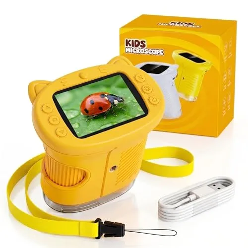 OAEBLLE Mikroskop für Kinder, Digitales 4K Taschenmikroskop mit 2,4