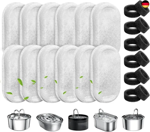 Katzenbrunnen Filter, 24 Stück Ersatzfilter Für Trinkbrunnen, 12 Stück Ko