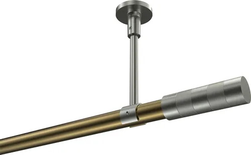 Interdeco Gardinenstange Sonette Mavell Messing Antik 520 cm - Elegante Gardinenstange Typ Sonette Mavell in Messing Antik mit Edelstahl-Optik. Ideal für die Deckenmontage, 1-läufig und 520 cm lang, bietet sie eine stilvolle Lösung für Ihr Zuhause.