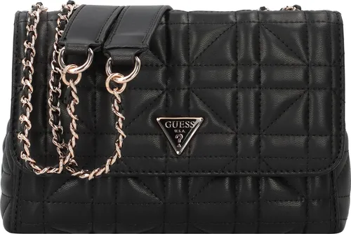 GUESS Schultertasche Edita Black - Stylische Handtasche mit verstellbarem Schultergurt (20-120 cm) und verstärktem Boden. Inklusive gratis Aufbewahrungsbeutel, ideal für modebewusste Frauen.