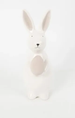 TrendLine Dekofigur Hase Keramik 19 x 9 cm weiß Figur
