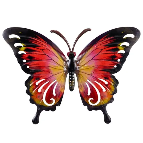 CIM Metall Wanddeko Schmetterling Orange Albatross Wandbild Geschenk Idee Deko