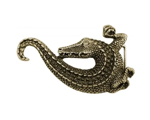 BELTINGER Gürtelschnalle Kroko Bling mit Straß 4,0 cm in gold von BELTINGER