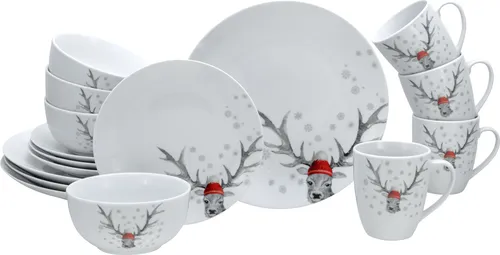 CreaTable 13919 Luna Hirsch Kombiservice 16-tlg von CreaTable