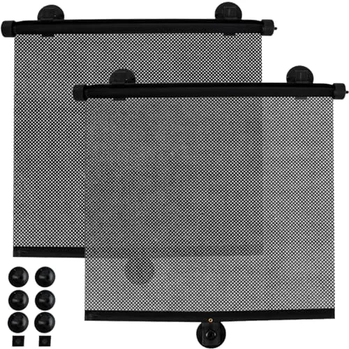 Sonnenschutzrollos für Auto 2-er Set mit Saugnäpfen