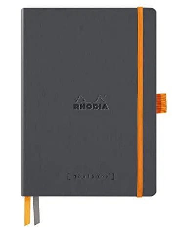 Rhodia 117814C - Notizbuch Goalbook DIN A5 mit Softcover 120 Blatt weiß, dot/punktkariert, 90 g, Titanium, 1 Stück
