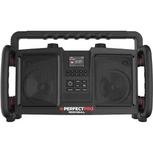 PerfectPro Baustellenradio ROCKBULL - DAB+, FM, Bluetooth - Robustes Baustellenradio mit Hi-Fi-Stereo-Sound, Bluetooth 5.0 und bis zu 24 Stunden Akkulaufzeit. Ideal für raue Umgebungen dank IP65 Schutz.