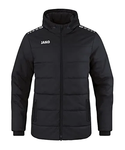 JAKO Kinder Coachjacke Team mit Kapuze, Schwarz, 140 von JAKO