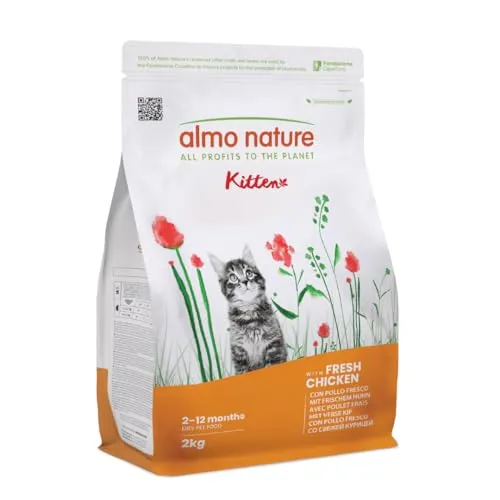 almo nature Holistic Kitten mit Huhn und Reis- Trockenfutter für Katzenjunge, Aller Rassen 2kg