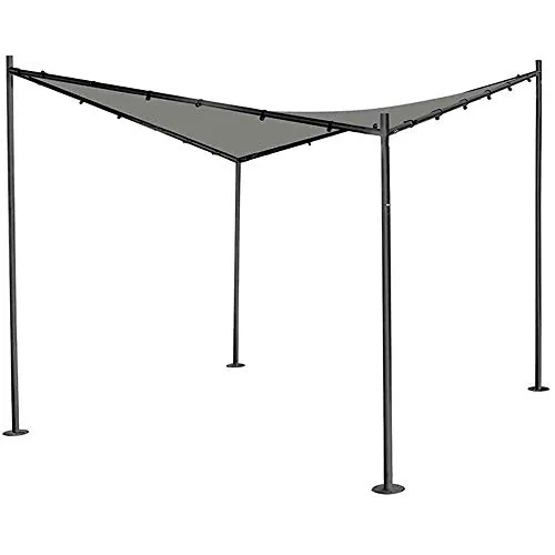 Siena Garden Pavillon Berlino - quadratischer Pavillon 300x300 cm in Grau, ideal für schattige Stunden im Garten mit robustem Stahlgestell und Polyester-Dach