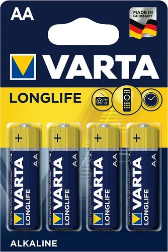 Varta Batterie Alkali Mignon (AA) Longlife (4106) - Zuverlässige Energieversorgung für Audio-HiFi Geräte, langlebig und leistungsstark