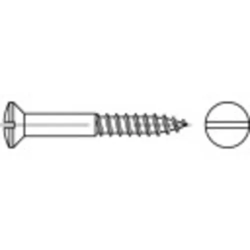 TOOLCRAFT TO-5446134 Linsensenk-Holzschraube 6mm 100mm Schlitz DIN 95 Messing 100St.