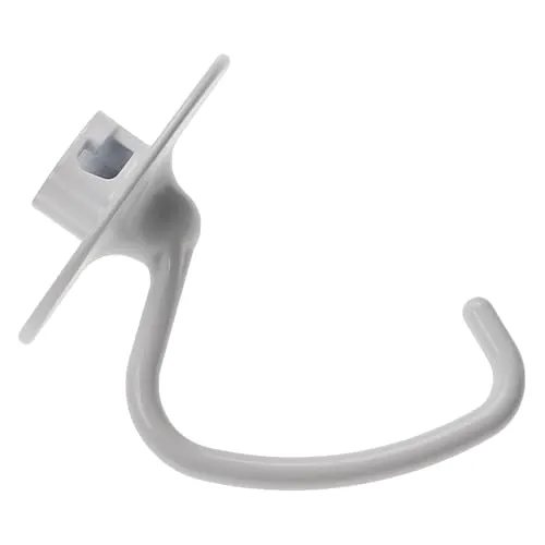 vhbw Knethaken kompatibel mit KitchenAid Artisan 5KSM185PSENK, 5KSM185PSEOB Küchenmaschine - Rührhaken, 14,5 x 12 cm, Aluminium Weiß