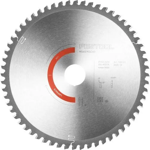 Festool Kreissägeblatt Spezial 216x2,3x30 WZ/FA60 - Zubehör für Halbstationäres Sägen, ideal für Laminat und Mineralstoffe, aus hochwertigem Stahl mit Feinstkorn-Hartmetallzähnen für präzise Schnitte.