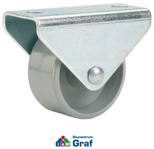 Dörner+Helmer Möbel-Bockrolle KS-Rad grau Ø25mm, Platte, Tragkraft 40kg /#830728