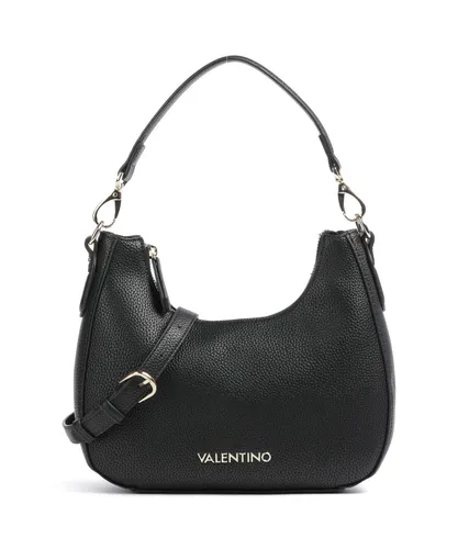 Valentino Bags Damen Schultertasche Brixton nero - Handtasche mit verstellbarem, abnehmbarem Schultergurt und elegantem Logo-Design, ideal für stilvolle Auftritte.