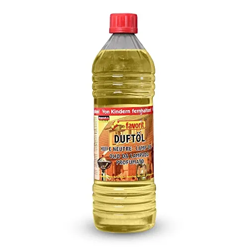 Heizöl klar 1000ml - Aromatenarmes, geruchloses Lampenöl für Fackeln und Öllampen, rußfrei und mit Kindersicherung
