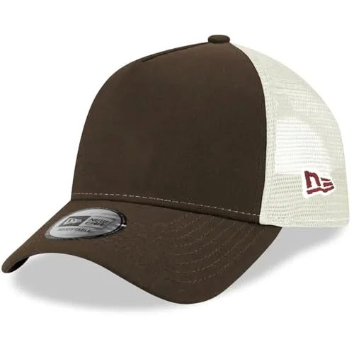 New Era A-Frame Mesh Trucker Cap - Essential Walnut Braun - Stylische Snapback-Kappe mit Mesh-Rückseite für optimalen Tragekomfort und Belüftung, ideal für den Alltag.