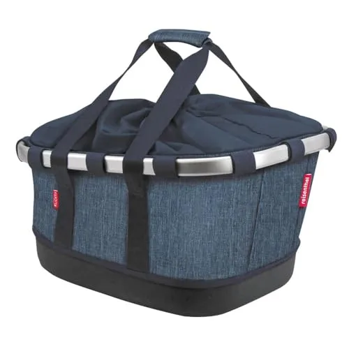 KLICKfix Fahrradkorb Bikebasket GT Uniklip Twist Blue - Fahrradtasche mit 21 L Kapazität, ideal für Radsportler. Aus robustem Polyester, mit praktischem Tragegriff und Kordelzugverschluss für einfachen Transport.