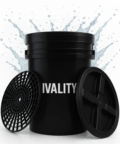 Auto Wascheimer 20L mit Deckel & Schmutzsieb Grit Guard KFZ Außenreinigung Eimer