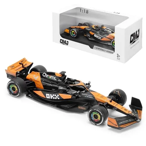 CMJ McLaren MCL38 F1 Modellauto im Maßstab 1:18-2024 | Detailliertes Sammlermodell aus Druckguss | Offiziell Lizenziertes Produkt | Miami Grand Prix 2024