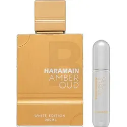 Al Haramain Amber Oud White Edition Eau de Parfum unisex 200 ml - Eau de Parfum für Männer und Frauen, vereint frische blumige Noten mit einer warmen, würzigen Basis für langanhaltenden Eindruck und verführerische Aura.