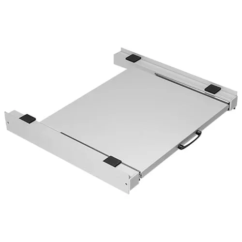 Vonia Zwischenbaurahmen Universal für Waschmaschine und Trockner – Stapelkit mit Ausziehbarer Ablage – Metall, Weiß, 60 x 54 cm – Tragkraft 100 kg