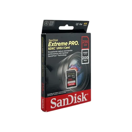 SanDisk Extreme PRO SDXC UHS-I 256GB - Schnelle 4K UHD Aufnahmen - Speicherkarten für professionelle Ansprüche: Mit 200 MB/s Übertragungsgeschwindigkeit und SanDisk QuickFlow-Technologie für blitzschnelle Dateiübertragungen. Ideal für 4K UHD Videos und extrem widerstandsfähig.