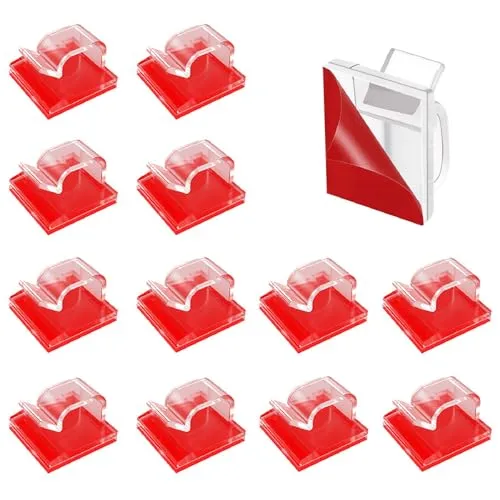 Yoezuo 100 Stück Kabelhalter Selbstklebend, Kabelclips für Kabelmanagement, Kabelwandklammer mit 3M Klebepads für Kabelmanagement, Kabelklemmen & Kabelorganisator Schreibtisch (Transparent)