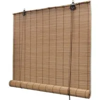 vidaXL Bambusrollo 100x220cm Braun - Eleganter Sichtschutz - Seitenzug- & Springrollos: Hochwertiges Bambusrollo, das Sichtschutz bietet und gleichzeitig Licht filtert. Ideal für verschiedene Einrichtungsstile und ermöglicht individuelle Lichtregulierung.