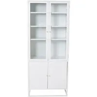 ebuy24 Vitrine Bakal - Stilvoller Vitrinenschrank mit 4 Glastüren - Vitrinenschrank mit 4 Glastüren und 5 Ablagen, hochwertig und elegant, ideal zur stilvollen Präsentation Ihrer Lieblingsstücke.