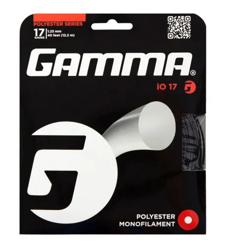 Gamma Tennissaite iO (Haltbarkeit+Power) schwarz 12m Set, Saitendicke: 1.23
