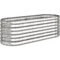 furnicato Hochbeet aus verzinktem Stahl 114x40x36 cm in Silber - Robustes Hochbeet aus verzinktem Stahl, ideal für Garten, Balkon oder Terrasse. Mit witterungsbeständiger Pulverbeschichtung und viel Platz für Pflanzen, Gemüse und Kräuter.