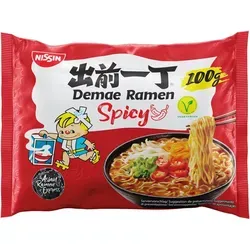 Nissin Demae Ramen Hot and Spicy Asian Instant Nudelsuppe 100g
