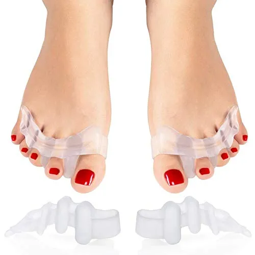 feifanshop 4 Stück Zehenspreizer PREMIUM-Set Hallux Valgus Silikon Zehentrenner, Hallux Valgus Zehenspreizer, Super weich, komfortabel und hohe Lebensdauer, BPA Frei