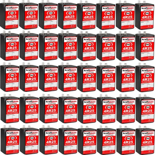 kraftmax 40er Pack 4R25 PRO - 6V Hochleistungs- Industrial Longlife Blockbatterie - 6 Volt Batterie Block - NEUSTE GENERATION 4R25X
