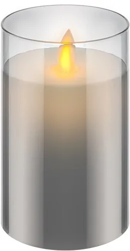LED-Echtwachs-Kerze im Glas, 7,5 x 12,5 cm; wunderschöne und sichere Lichtlösung