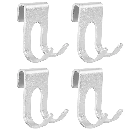 Disnace 4er Set Haken Duschwand, HandtuchhakenOhne Bohren Aluminium, Rasierer Halterung Dusche,Langlebige Wandhaken,Selbstklebende Haken Ideal für Bad Toilette Küche Büro, Badzubehör (Silber)