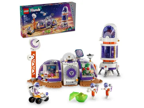 LEGO Friends Mars-Raumbasis mit Rakete - Kreatives Weltraum-Spielzeug mit 4 Astronauten-Figuren, fördert Wissenschaftsinteresse und kreatives Spielen