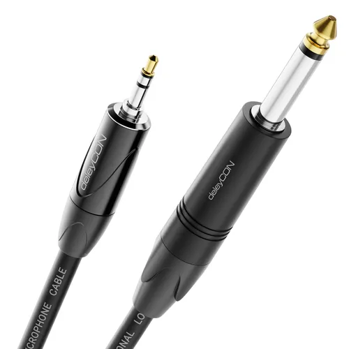 1m Klinkenkabel 6,35mm Mono auf 3,5mm Stereo Klinke AUX HiFi Kabel Mischpult