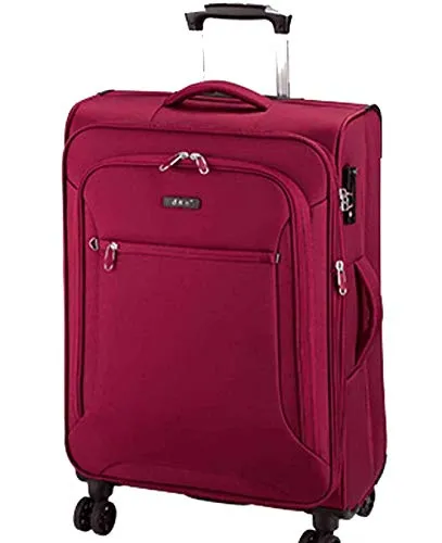Bowatex 78 cm Leichter Weichgepäck Trolley in Rot - Großer 120 Liter Reisekoffer aus nachhaltigem Nylon-Polyester, wasserabweisend und mit 4 leisen 360° Rollen für müheloses Reisen. Ideal für lange Urlaubsreisen.