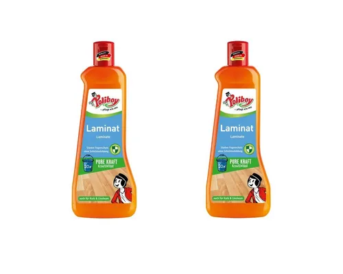 poliboy Laminat Pflege Konzentrat mit Orangenöl - 1 Liter Laminatreiniger (auch für Kork und Linoleum - Kraftvoll/Streifenfrei - Made in Germany)